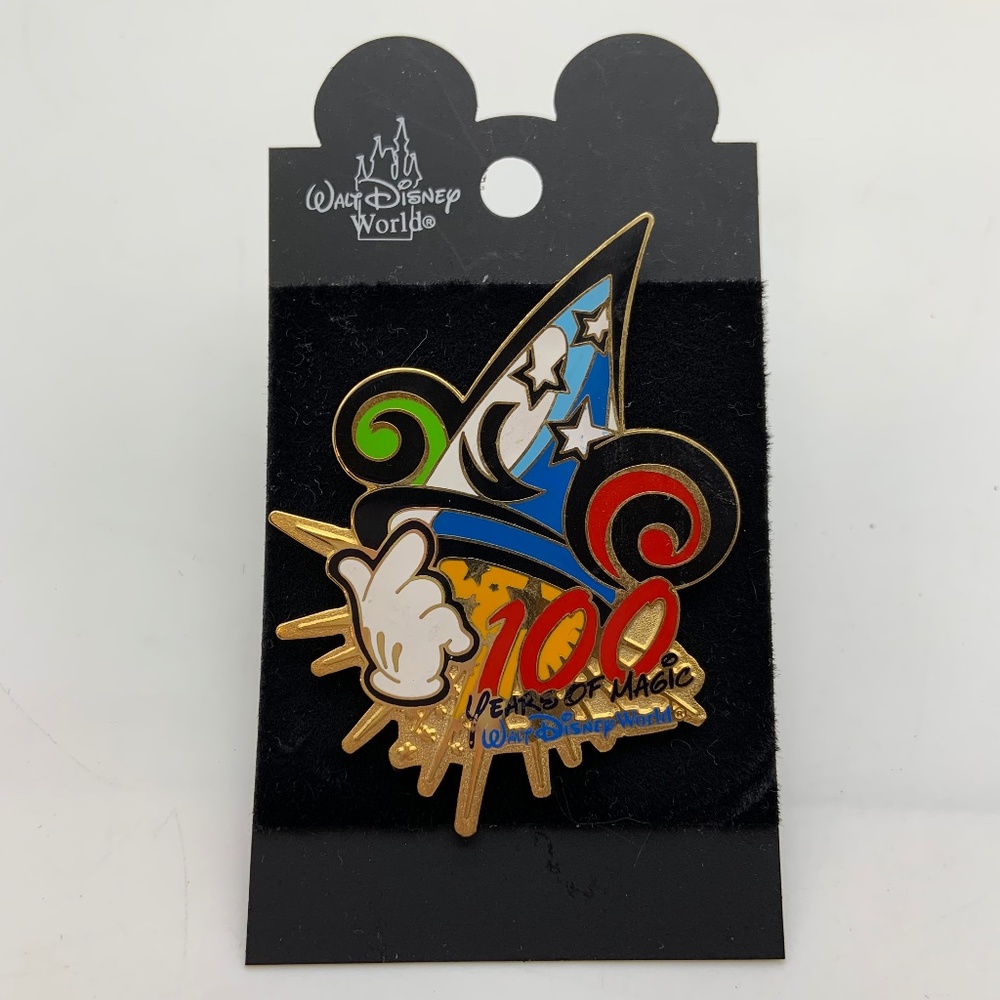 Disney Walt Disney World 100 Years of Magic Hat Mickey Hand Celebration Pin